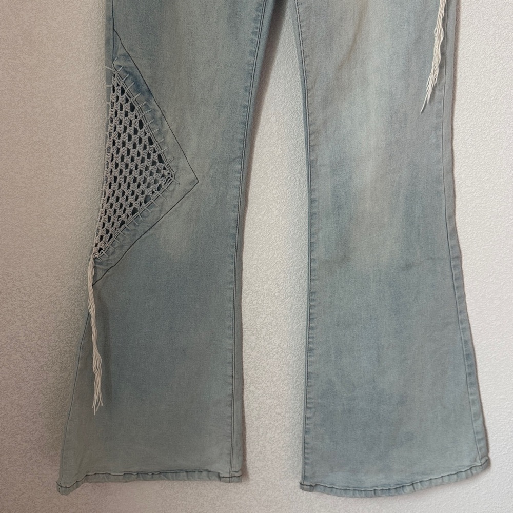 Banana Limon Brazilian Jeans Women SZ 25 Crochet Boho Flare SZ  5/6 sale🔥🔥🔥 - Picture 6 of 11